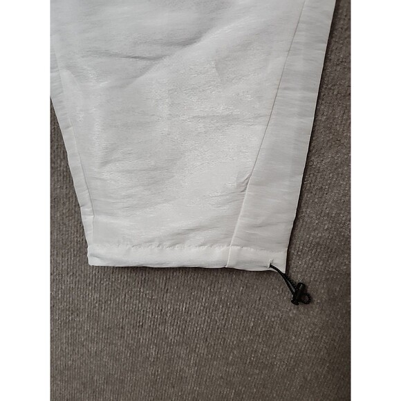 Adidas Lightweight Pull On Cargo Pants Womens L White Shimmer Drawstring - Picture 5 of 9